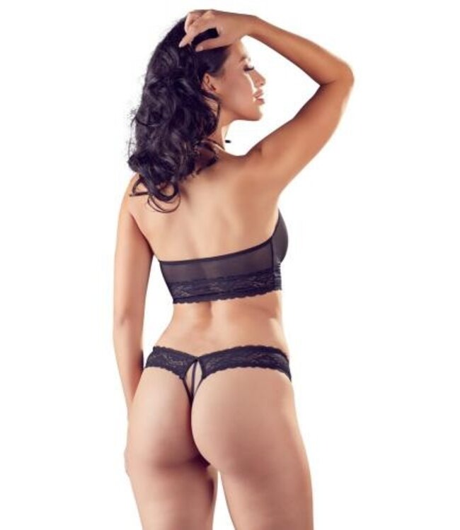 Sexy 2-Delige Transparante Set Met Open Kruisje