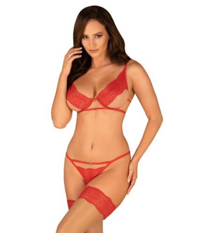 Mellania BH Set Met Sexy String - Rood