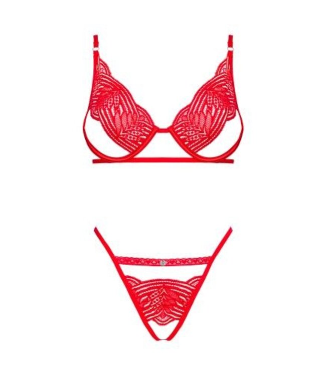Mellania BH Set Met Sexy String - Rood