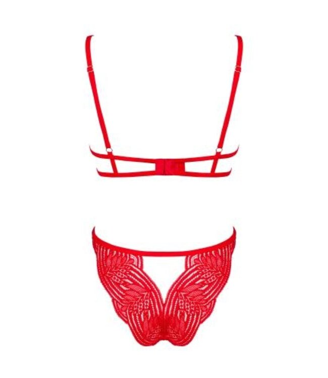 Mellania BH Set Met Sexy String - Rood