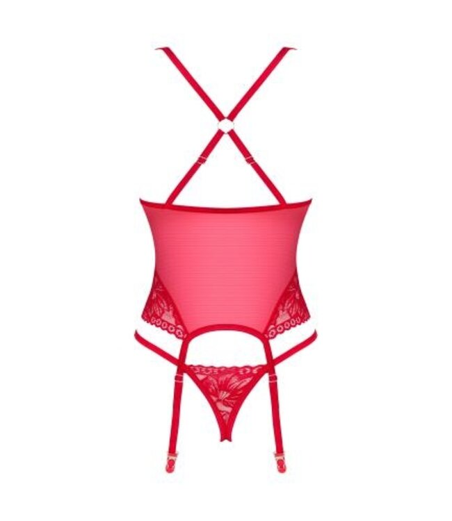Sexy Doorzichtig Rood Korset