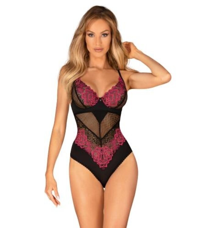 Obsessive - Rosenty Teddy - Zwart/Paars