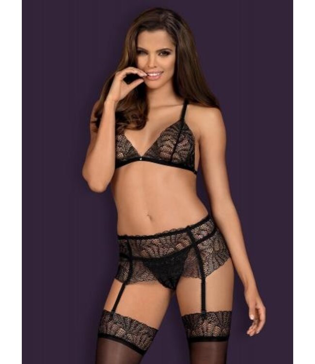 Firella 3-Delige Jarretel Set - Zwart