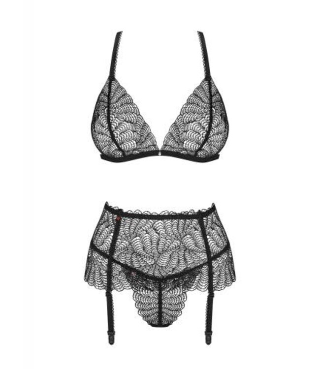 Firella 3-Delige Jarretel Set - Zwart