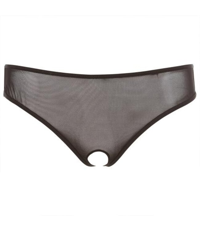 Caged String Met Open Kruisje - Zwart