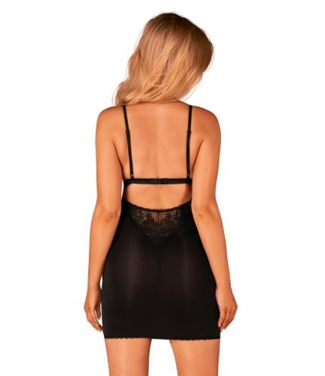 Elegante Babydoll en String - Zwart