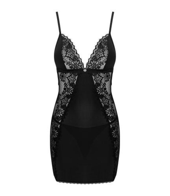 Elegante Babydoll en String - Zwart