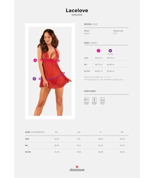 Sexy Babydoll en String - Rood