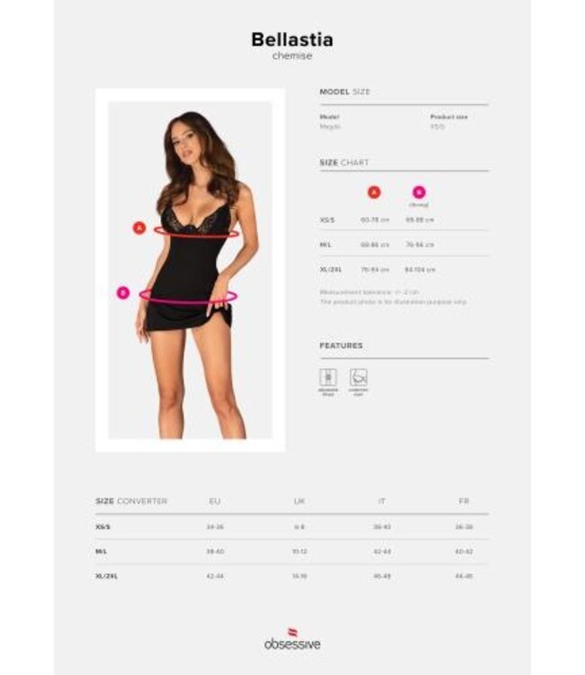 Bellastia Babydoll Met Sexy String - Zwart