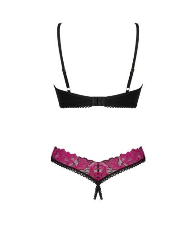 Obsessive - Kruisloze BH-Set - Zwart/Paars