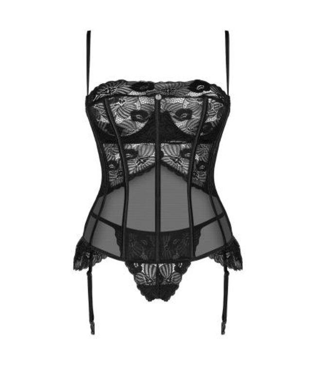 Serena Love - Korset en String - Zwart