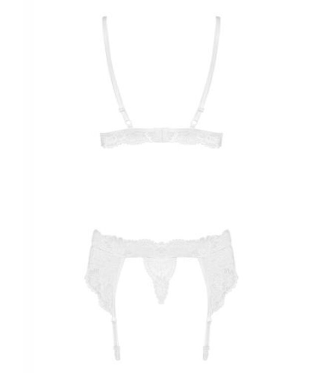 3-Delige Kanten Jarretel Set - Wit