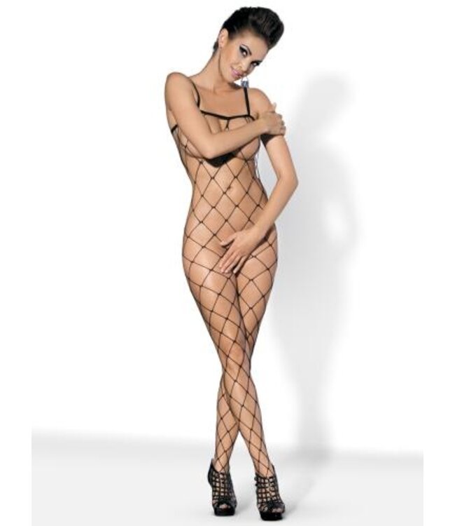 Visnet Catsuit - Zwart