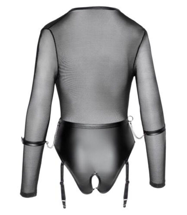 Open kruis Body met jarretels en handboeien