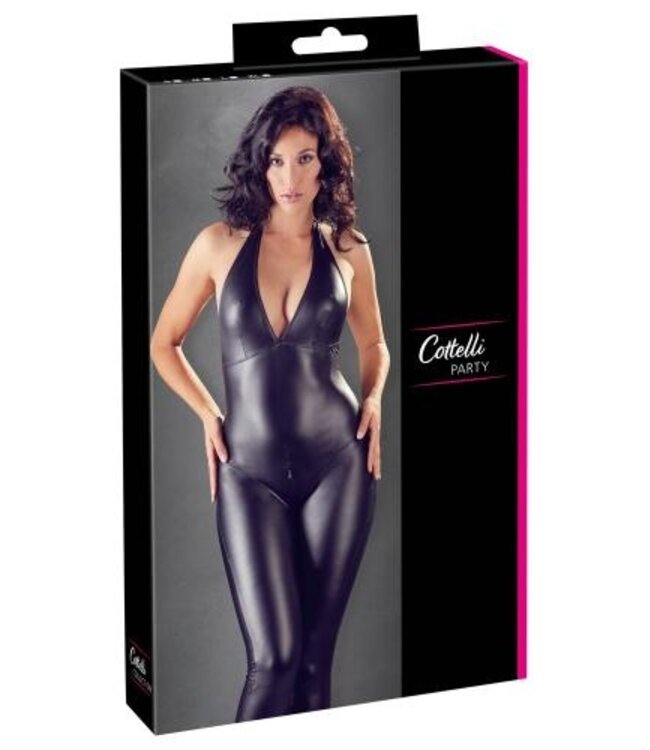 Sexy Wetlook Catsuit Met Open Kruisje