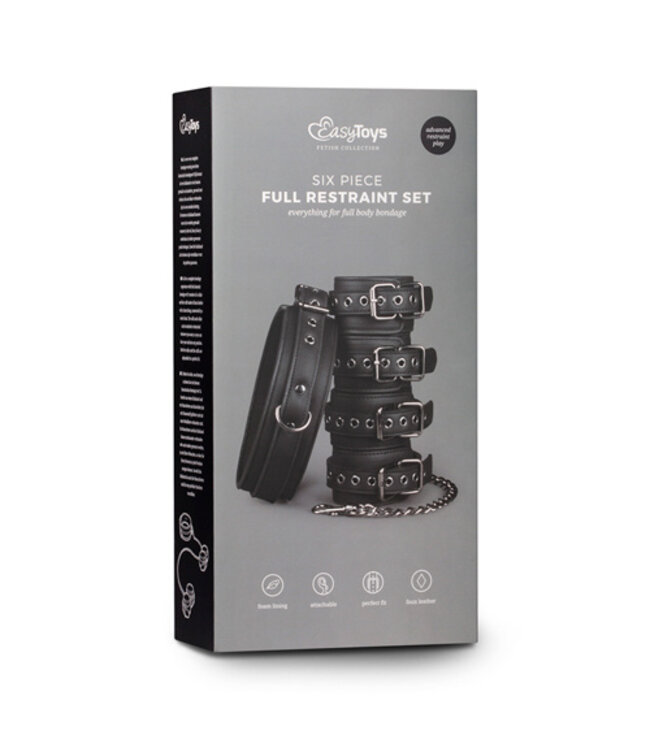 Fetish set met halsband, enkelboeien en handboeien