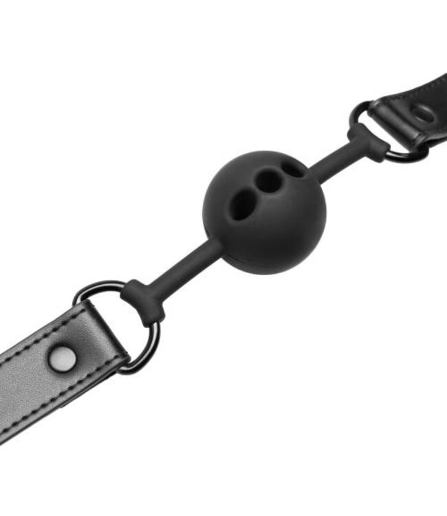Open Siliconen Ball Gag - Zwart