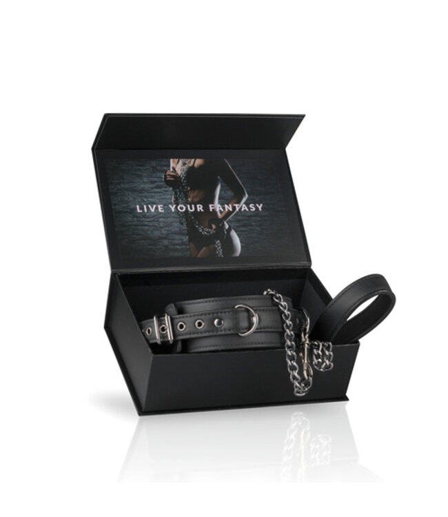 Fetish halsband met riem