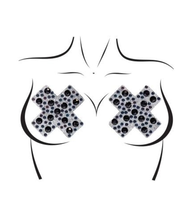 X-Factor Strass Tepel Covers - Zwart