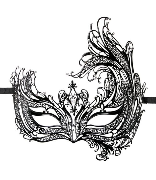 Metalen Venetiaans Masker - Zwart