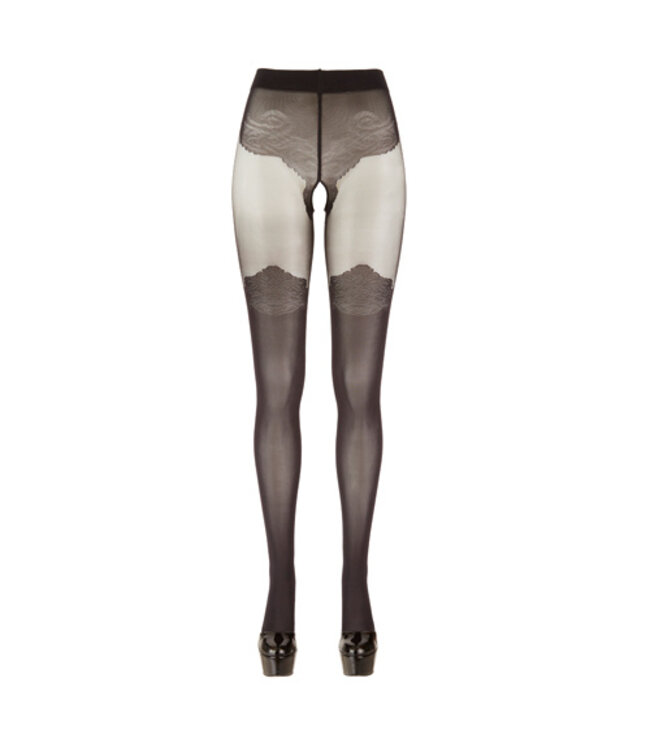 Panty Met Kousen Look - Zwart