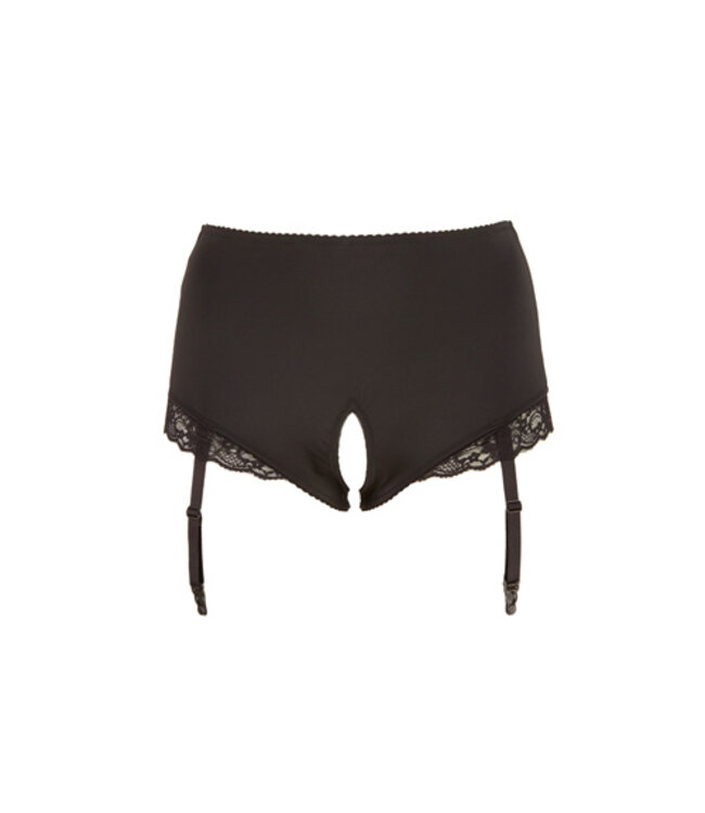 Plus Size Hoge Jarretelslip Met Open Kruis