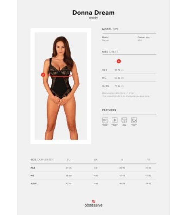 Donna Dream Body Met Open Kruisje - Zwart