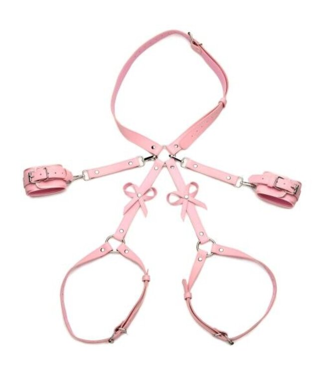 Bondageharnas met strikken M/L - Roze
