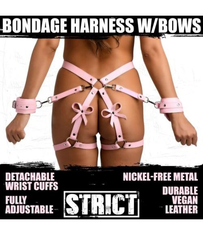 Bondageharnas met strikken M/L - Roze