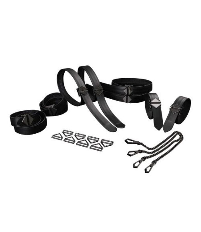 LOCKINK - 8-Bondage-Riemen Restrain Set - zwart