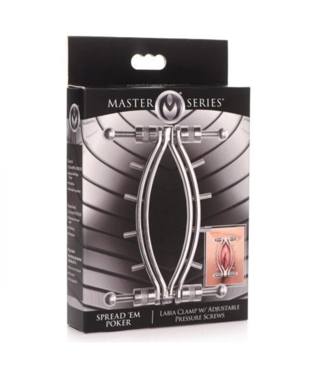 Spread 'Em Poker Vagina Klem met Verstelbare Drukschroeven