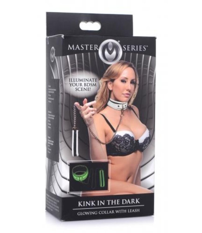 Kink in the Dark - Glow In De Dark Halsband Met Riem