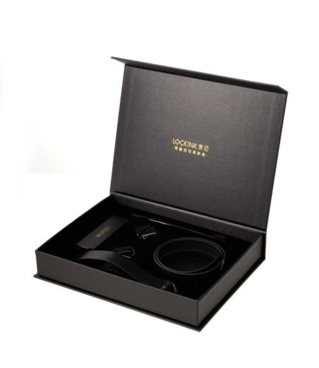 LOCKINK -  Halsband met Riem Set - zwart
