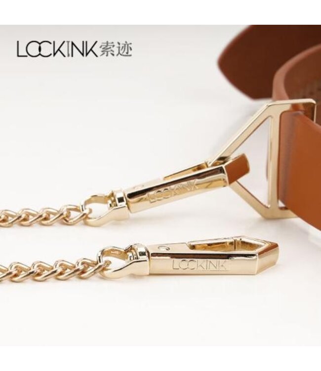 LOCKINK -  Halsband met Riem Set - bruin