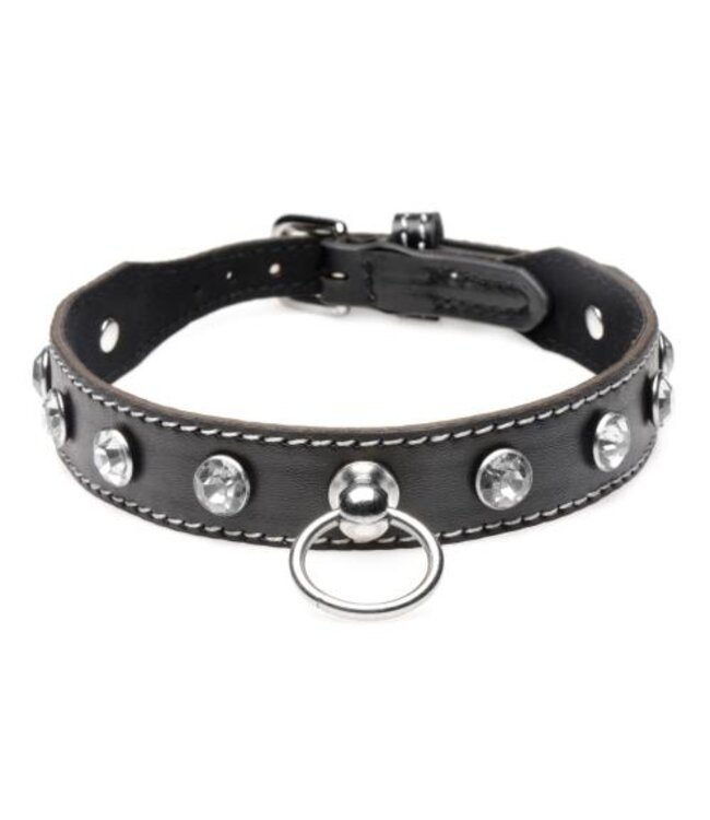 Diamanten Choker Met O-Ring - Zwart