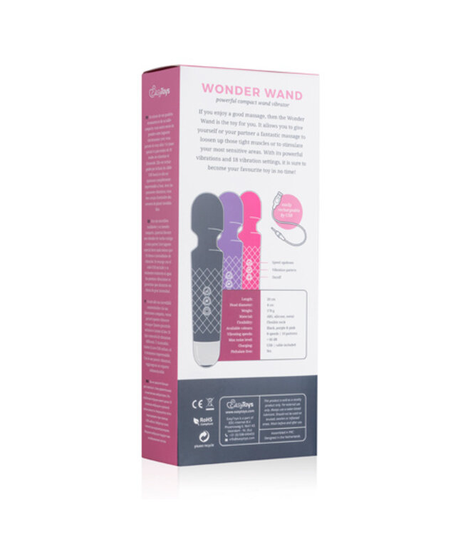 EasyToys Mini Wand Vibrator - Zwart
