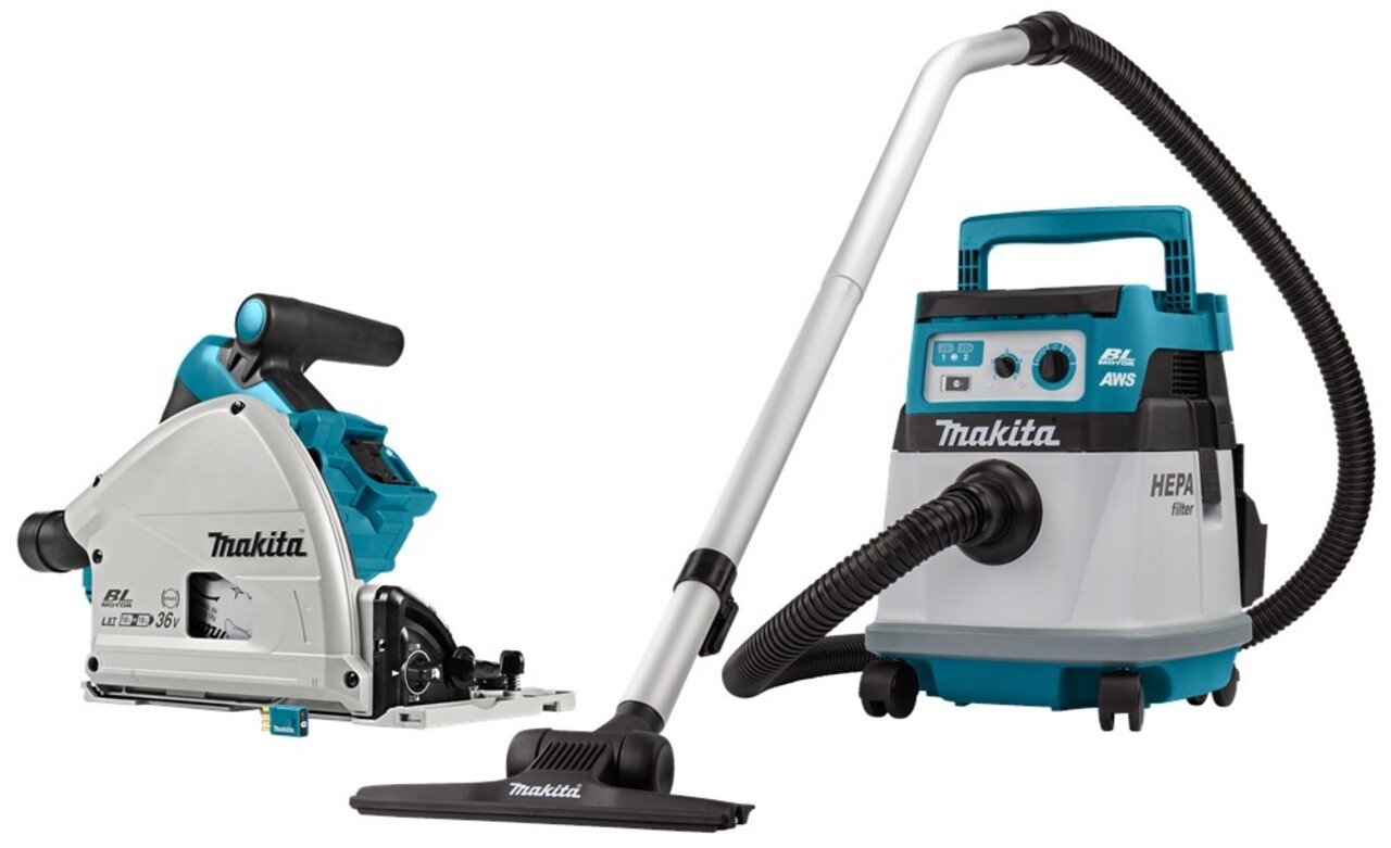 Makita DLX2377UX1 2x18 V AWS Combiset voor (inval)zagen en stofzuigen