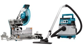 Makita DLX2380UX1 2x18 V AWS Combiset voor afkorten (305mm) en stofzuigen