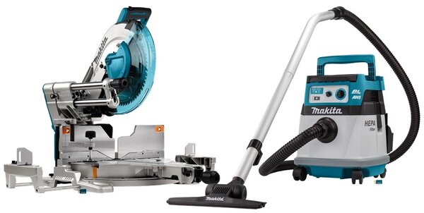 Makita DLX2380UX1 2x18 V AWS Combiset voor afkorten (305mm) en stofzuigen Makita DLX2380UX1 2x18 V AWS Combiset voor afkorten (305mm) en stofzuigen