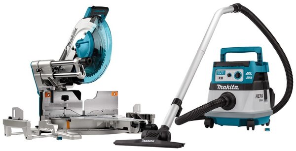 Makita DLX2387UX1 2x18 V AWS Combiset voor afkorten (305mm) en stofzuigen Makita DLX2387UX1 2x18 V AWS Combiset voor afkorten (305mm) en stofzuigen
