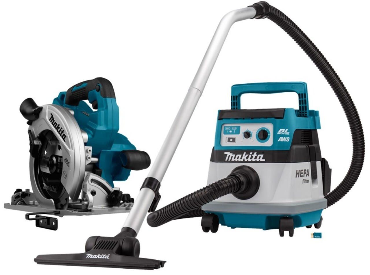 Makita DLX2389UX1 2x18 V AWS Combiset voor zagen (190mm) en stofzuigen