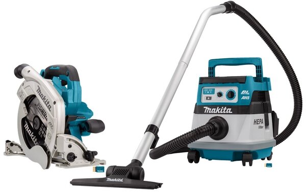 Makita DLX2390UX1 2x18 V AWS Combiset voor zagen (235mm) en stofzuigen