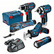 Bosch 5 Tool Kit - GSR12V-15 + GOP12V-LI + GLI Powerled + GDR12V-105 + GSA12V-14 12V 3 x 2,0Ah in L-Boxx 0615990K11