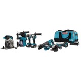 Makita DLX7020TX1 18 V Combiset voor (slag)schroeven, (klop)boren, slijpen en zagen en met multitool