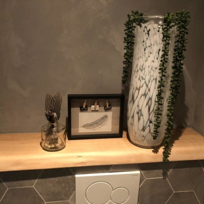 Wood & Work Houten wc/toiletplank - 4cm dik eiken - Boomstam