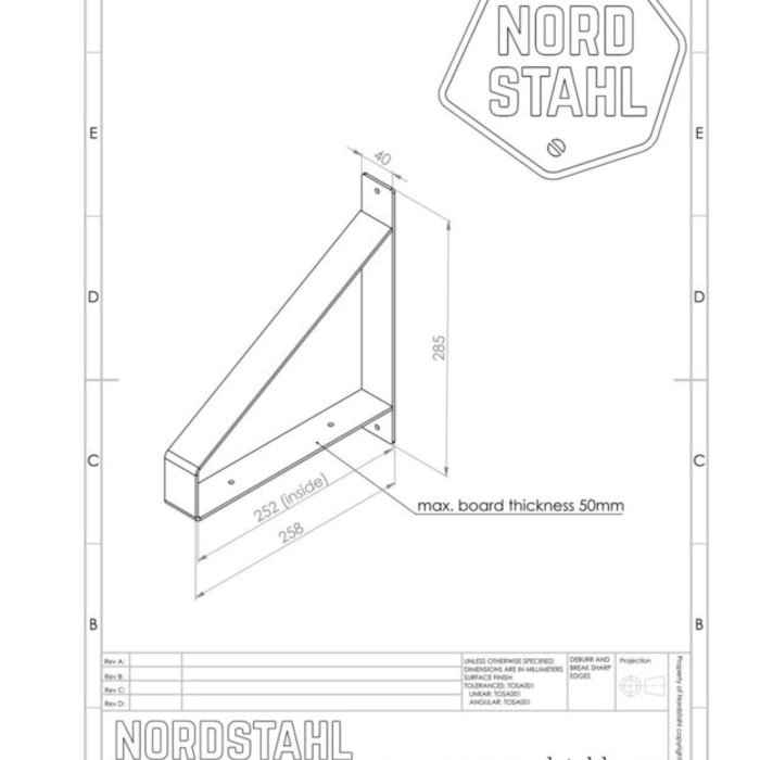 Nordstahl Houten wandplank - 4cm dik eiken - Stalen hoekbeugels