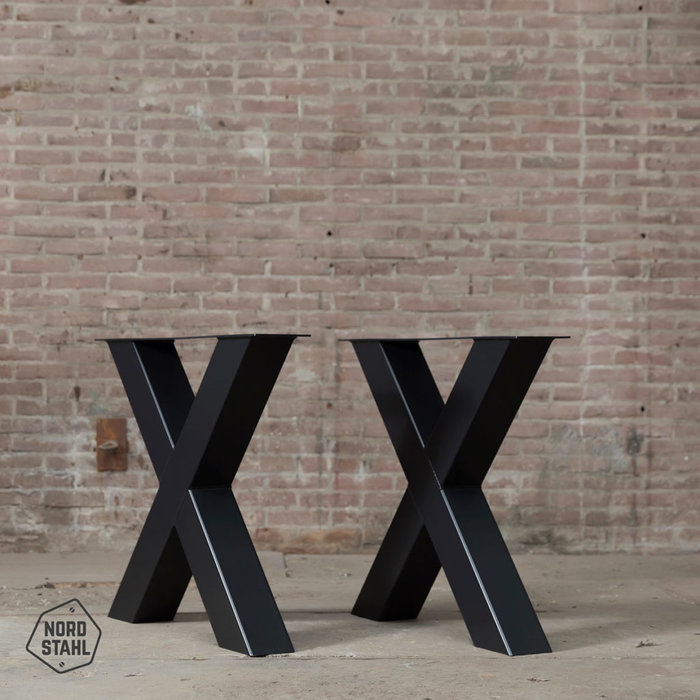 Nordstahl Stalen onderstel tafel - X Poot 8x8 cm