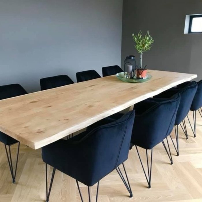 Wood & Work Houten tafelblad - 4cm dik eiken - Boomstam afwerking