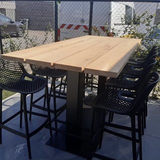 Wood & Work Houten bartafel industrieel - 4cm dik eiken