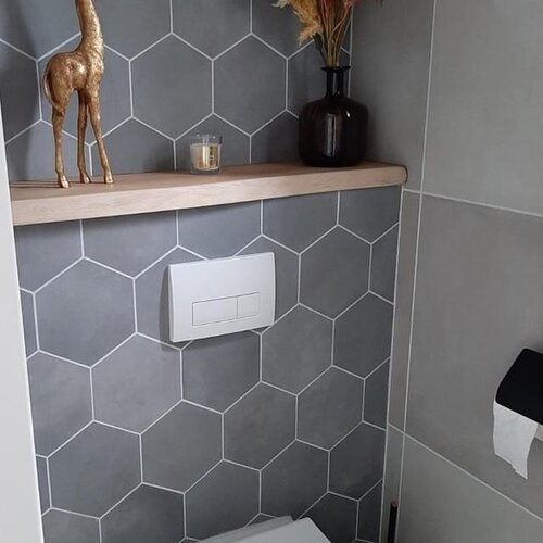 Wood & Work Houten toiletplank - 4cm dik eiken - Boomstam